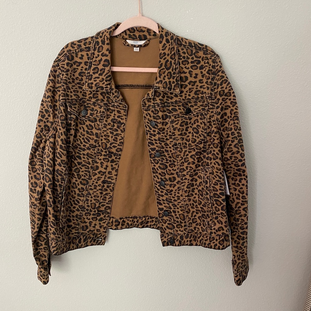 Cheetah/ animal print Jean jacket